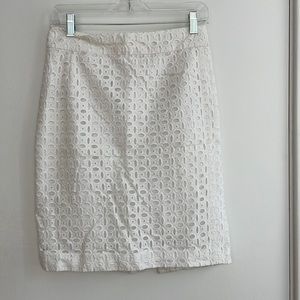 White eyelet lined skirt